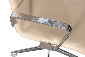 Konferenzstuhl / Fritz Hansen 'OXFORD' / Leder beige / Ringarmlehnen - NP 2998 EUR