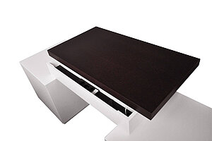 Stauraumelement / Standcontainer / Walter Knoll 'Headoffice Mono' / weiß / Verbindungsplatte eiche gebeizt