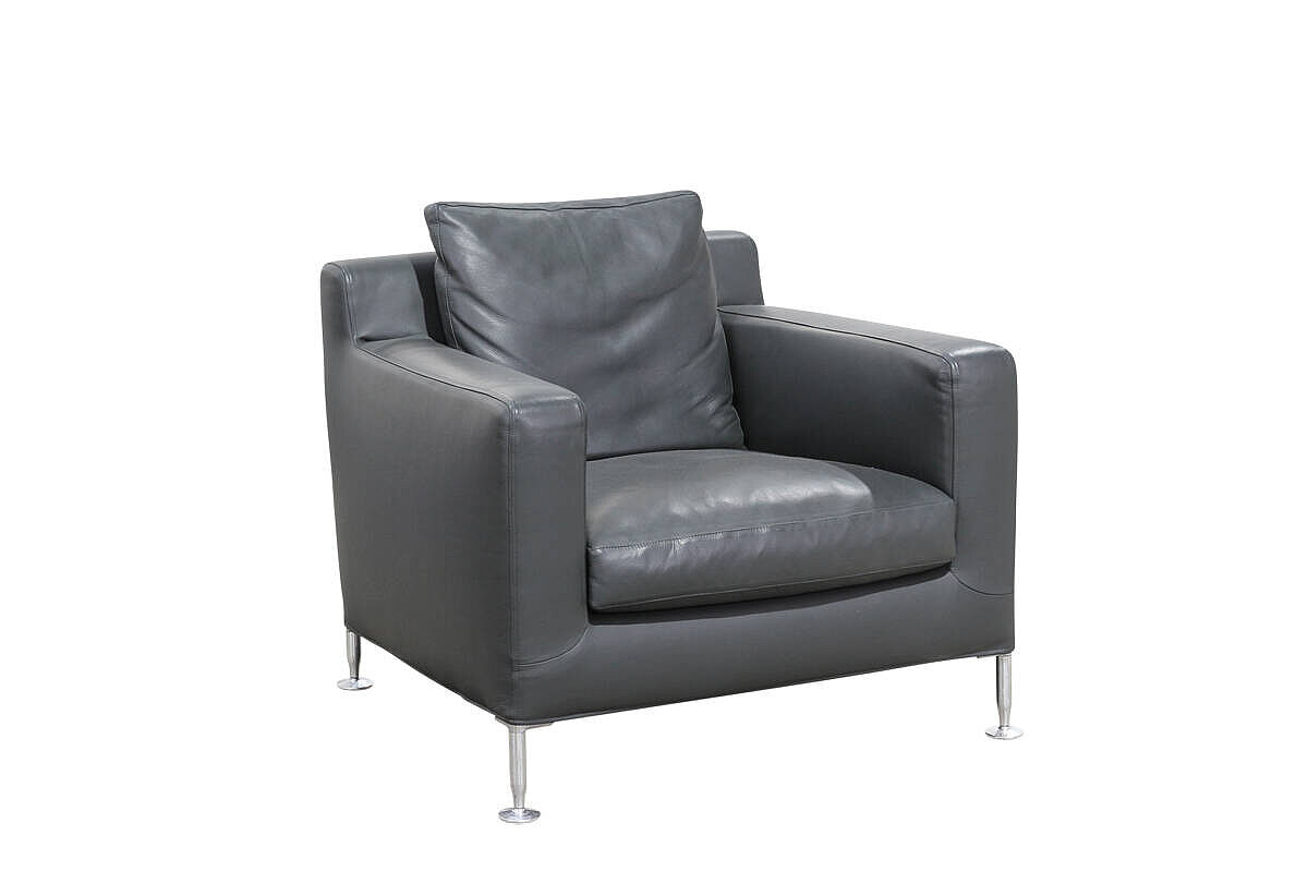 Loungesessel / B&B Italia Maxalto 'Harry' / Leder / grau / NP 4150 EUR