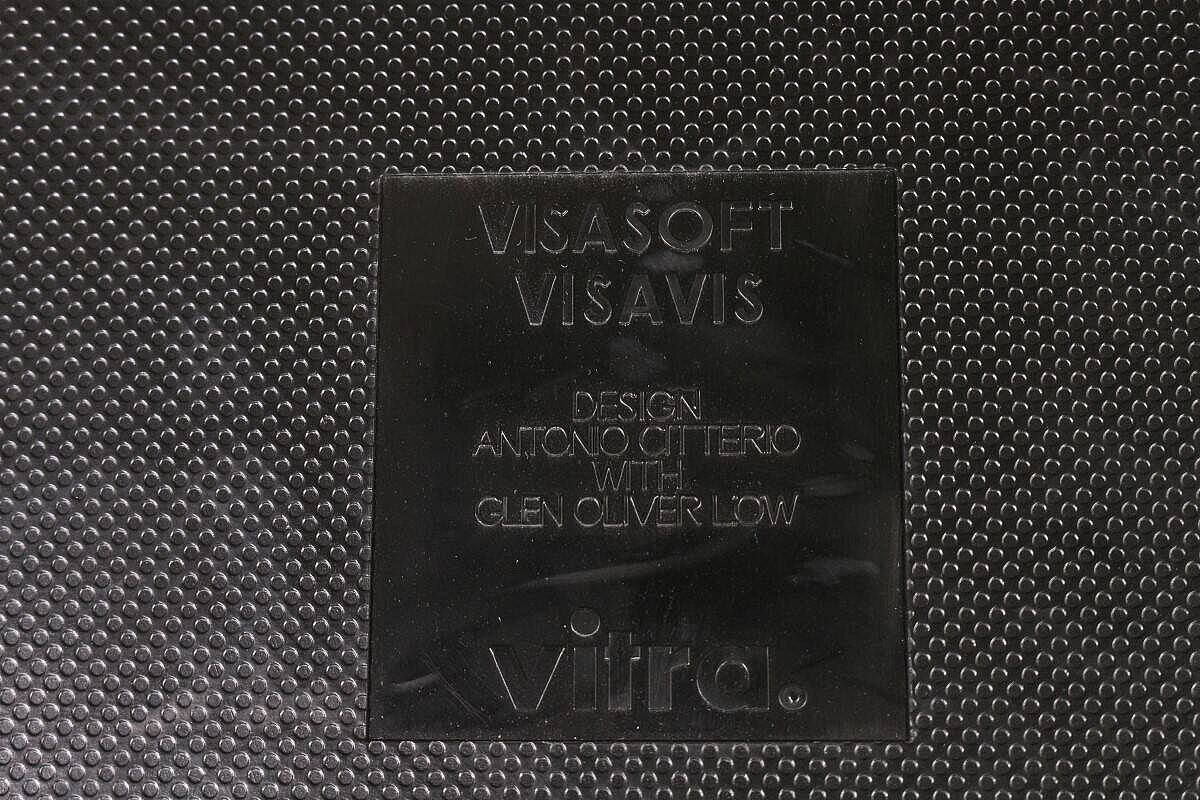 Freischwinger / Stapelstuhl / vitra 'Visavis 2' / Kunststoffrücken / Sitz blau