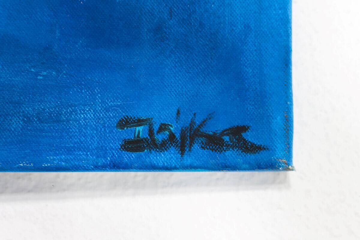 Gemälde 'Kontinente', 80 x 80 cm