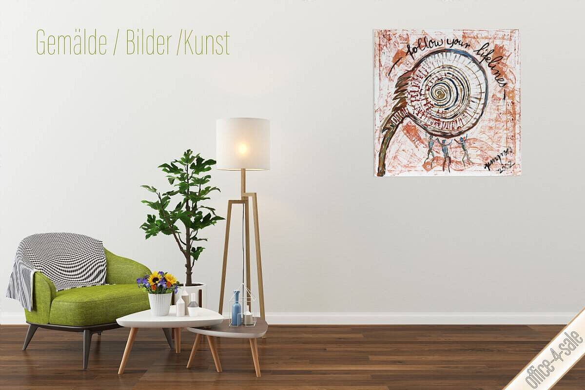 Gemälde 'Lifelines', 100 x 100 cm