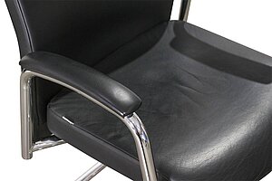 Freischwinger / Interstuhl 'Ataros' / Leder schwarz