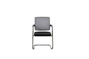 Freischwinger / Dauphin 'Shape' / Netzrücken grau / Sitz schwarz / stapelbar