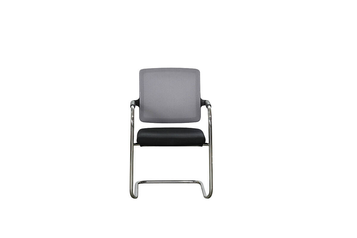 Freischwinger / Dauphin 'Shape' / Netzrücken grau / Sitz schwarz / stapelbar