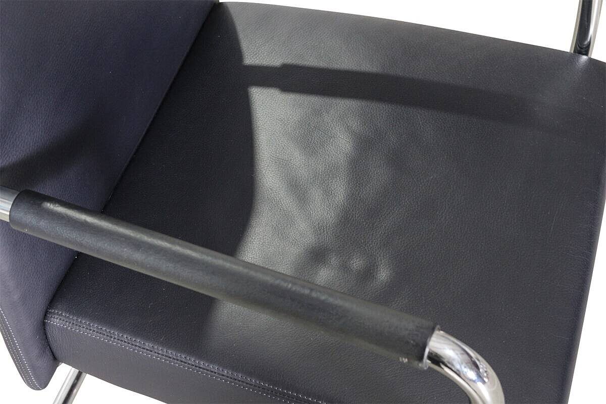 Freischwinger / Walter Knoll 'Jason' / Leder dunkelblau