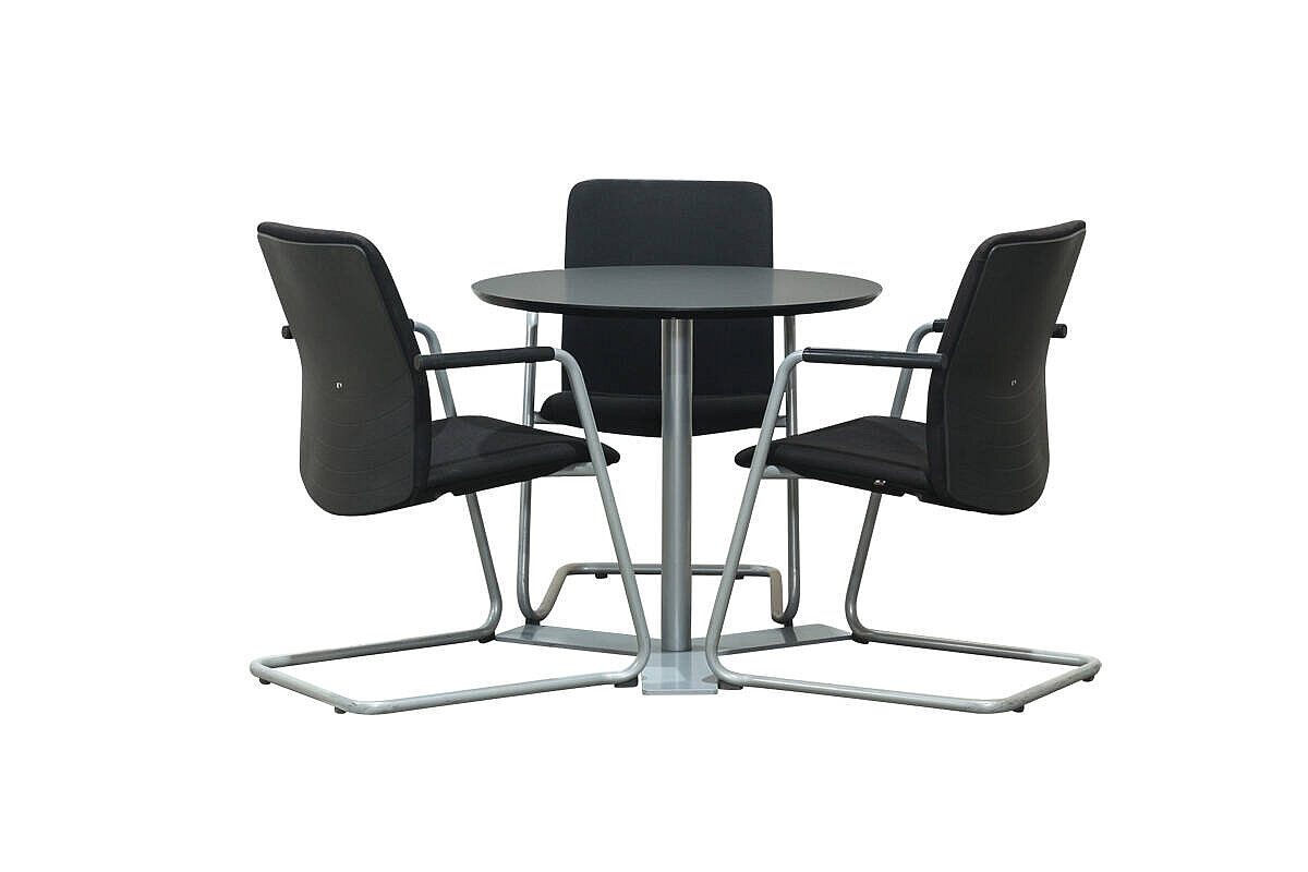 Besprechunstisch / DENCON / schwarz / Durchmesser 80 cm