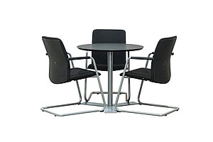 Besprechunstisch / DENCON / schwarz / Durchmesser 80 cm