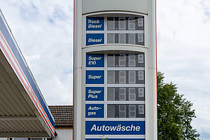 Tankstelle mit Waschanlage