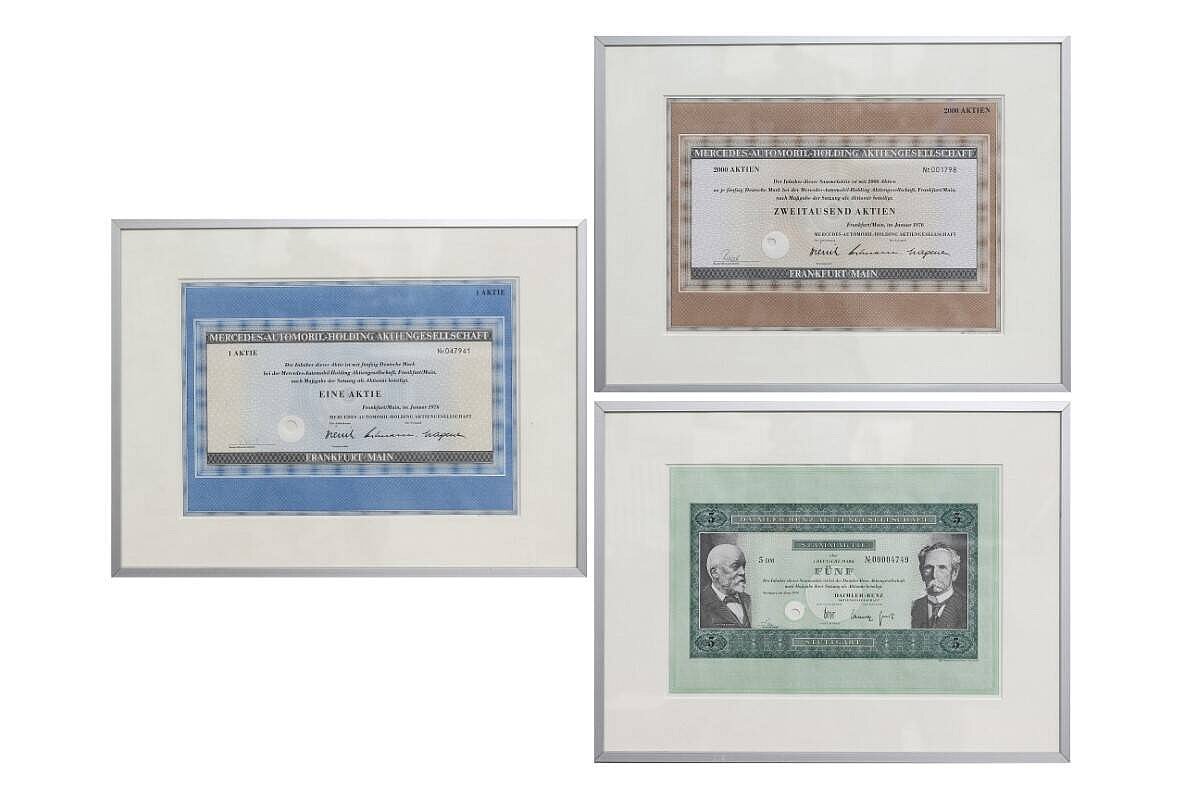 3er Set / Originalaktien / Daimler-Benz / Mercedes