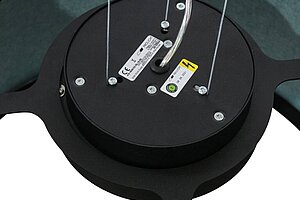 Neuwertig / Akustische LED-Hängeleuchte / PROLICHT 'SPARK PRO'/ türkis / 60 cm