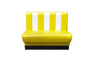 Retro-Lounge-Sofa / Dinerbank / 2-Sitzer / gelb/weiß