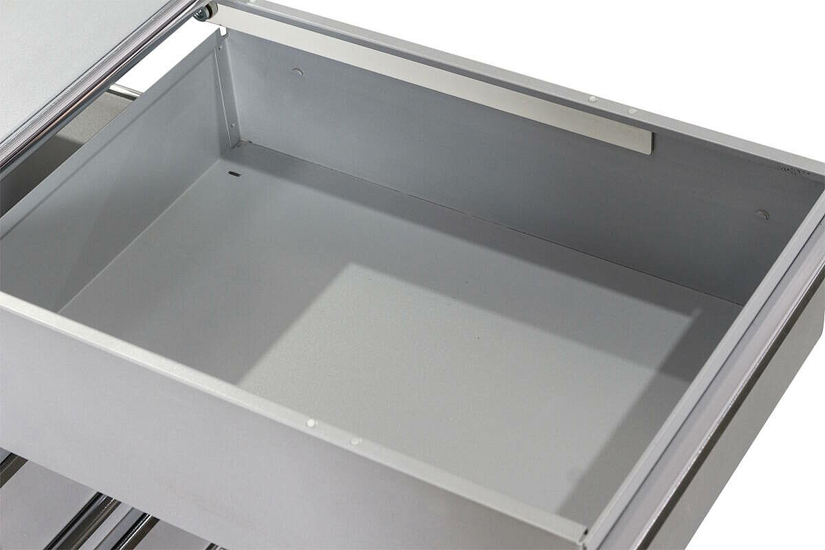 Rollcontainer / USM Haller / 3 Schubladen / mattsilber