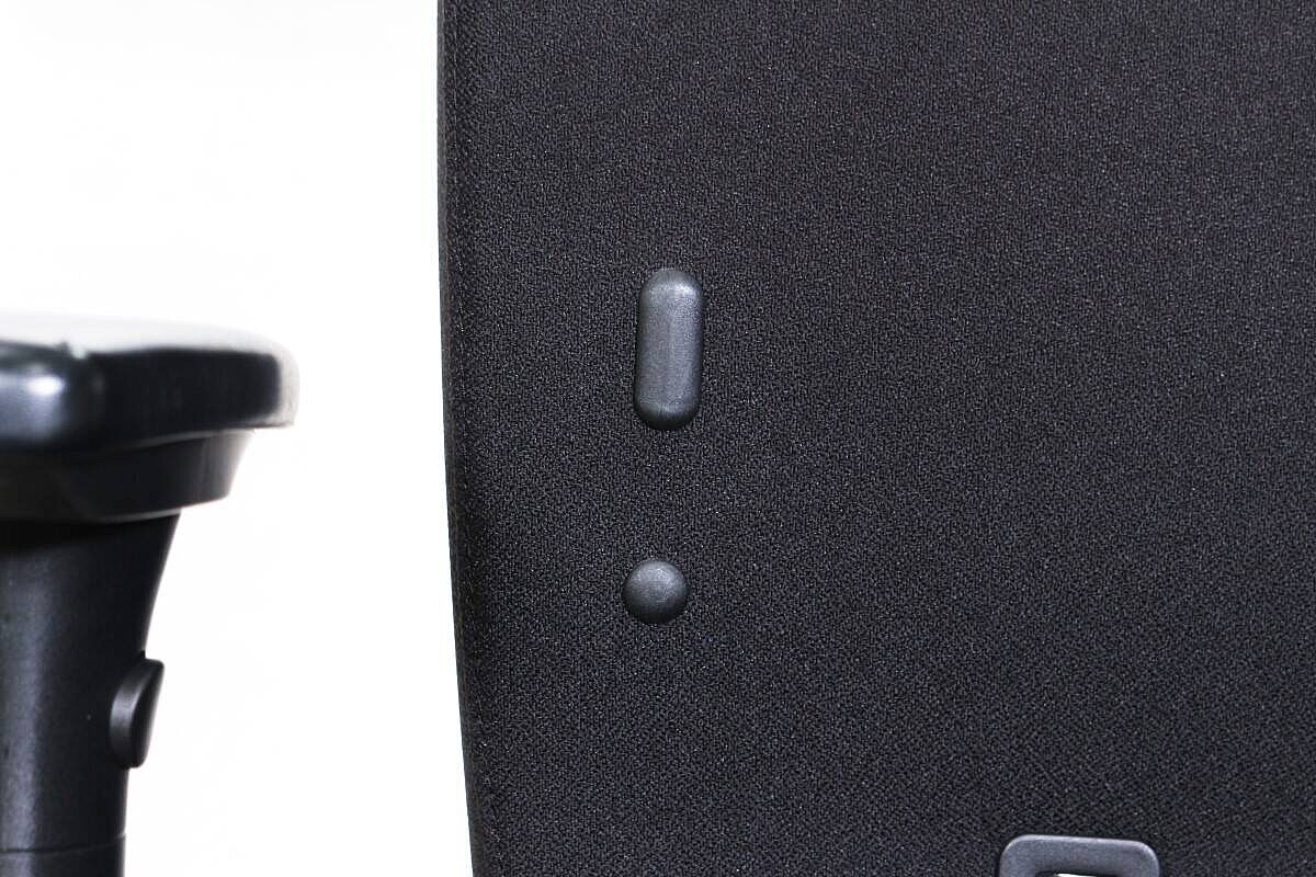 Bürodrehstuhl 'mc-102' in schwarz, Rückenlehne mit Chromband