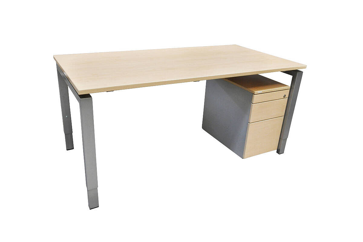 Rollcontainer / Rohde & Grahl / Privatfach / silbergrau / Slim