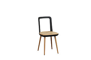 4er Set Besucherstuhl / Wagner 'W-2020 Chair' / eiche geölt / Sitzschale/Rückenlehne schwarz / NP 1788 EUR
