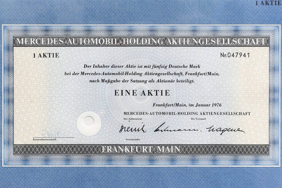 3er Set / Originalaktien / Daimler-Benz / Mercedes