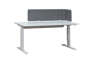 Tischtrennwand / Herman Miller 'Atlas Office Landscape' / dunkelgrau