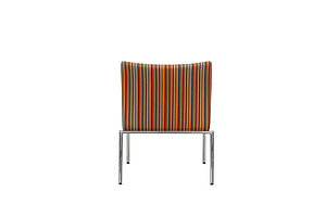 Besucherstuhl / Brunner 'Fina' / orange bunt gestreift / 4-Fuß-Gestell