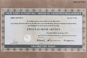 3er Set / Originalaktien / Daimler-Benz / Mercedes