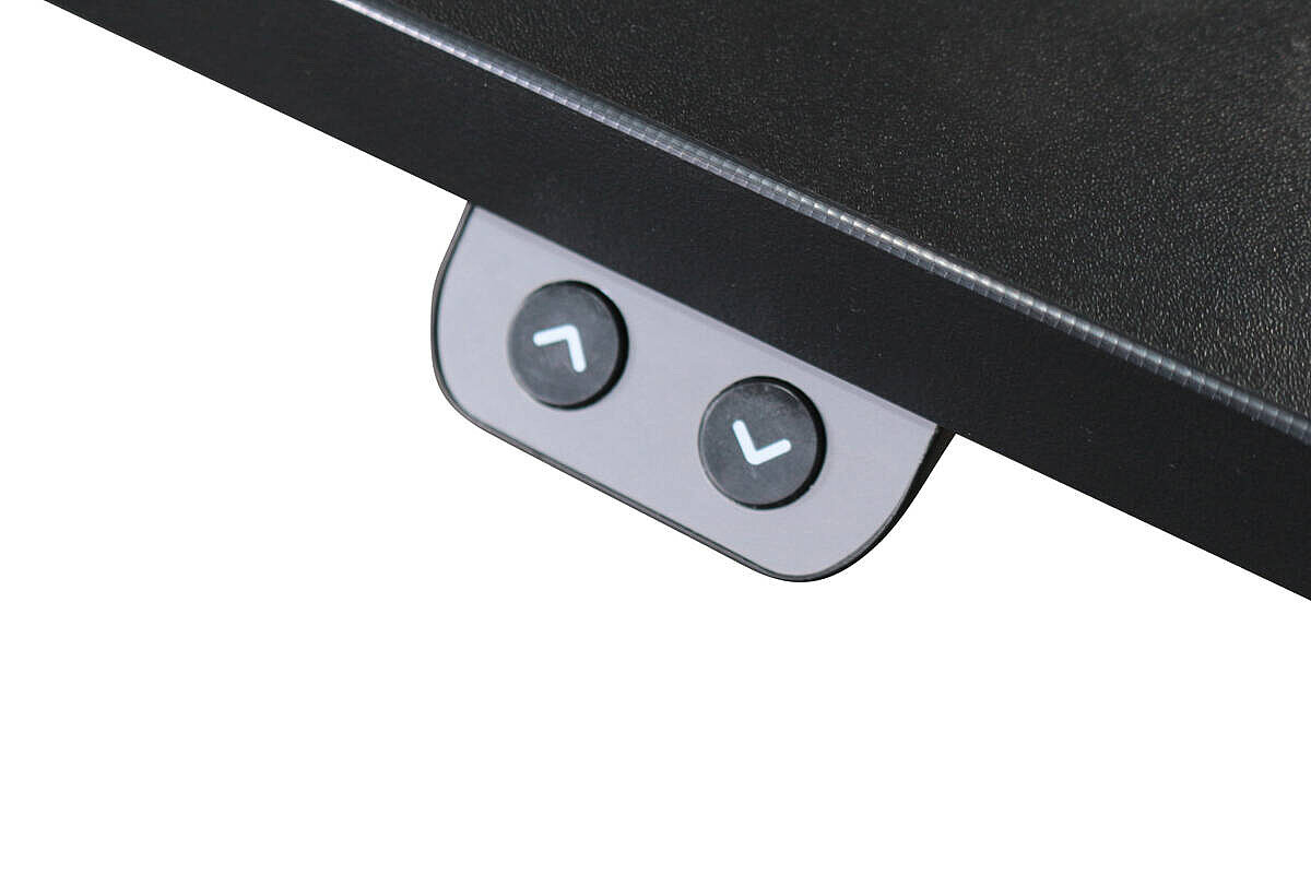 Steh- Sitz-Schreibtisch / Only Ergo 'SQ650' / 160 x 80 cm / schwarz / Kabelschlange