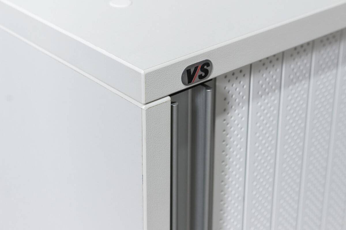 Sideboard / VS Büromöbel / weiß / 120 cm / Akustik-Querrolllade