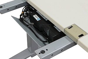 Steh-Sitz-Schreibtisch / König & Neurath 'TALO.S' / Memory-Display / weiß / 80 x 80