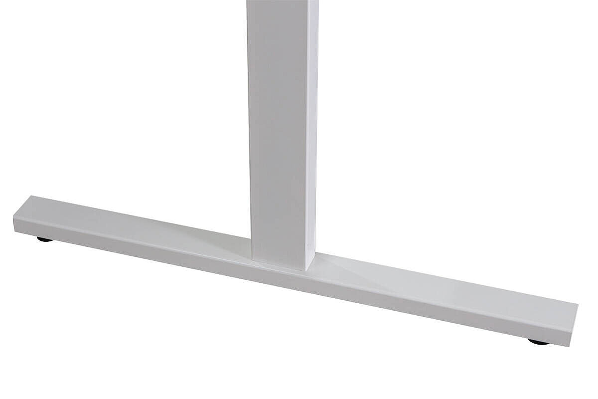 Schreibtisch / Narbutas 'T-Easy' / 120 x 80 cm / weiß / eckige Kabelklappe oben links