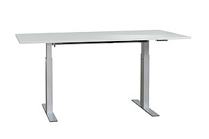 Steh-Sitz-Schreibtisch / Walter Knoll 'Exec-V Desk' / Memory Display / weiß / 200 x 100 cm