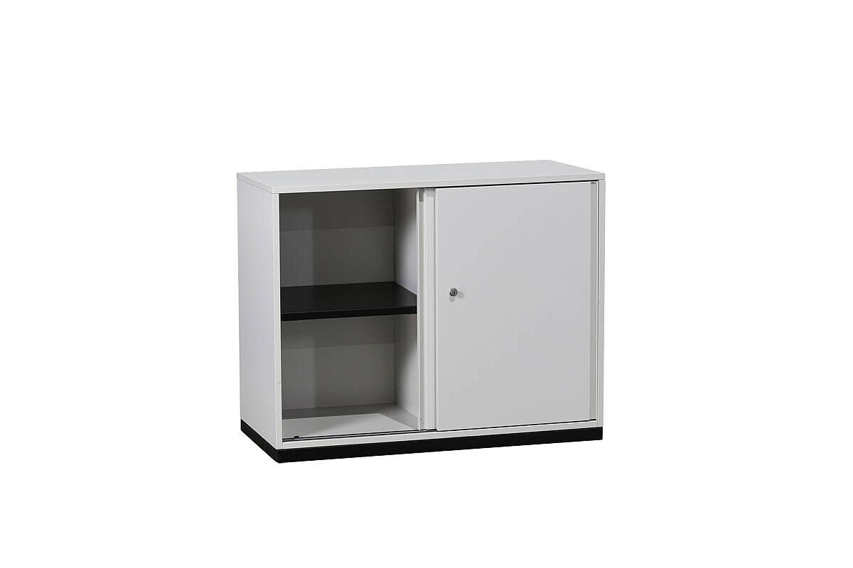 Sideboard / Steelcase / weiß / Schiebetüren / 2 Ordnerhöhen / 100 cm