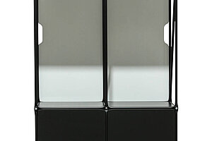 Stauraummöbel / System 180 / schwarz / 2 Ordnerhöhen / Whiteboard