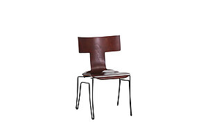 Stapelstuhl / Donghia 'Anziano' / Vintage / T-förmige Rückenlehne / Holz