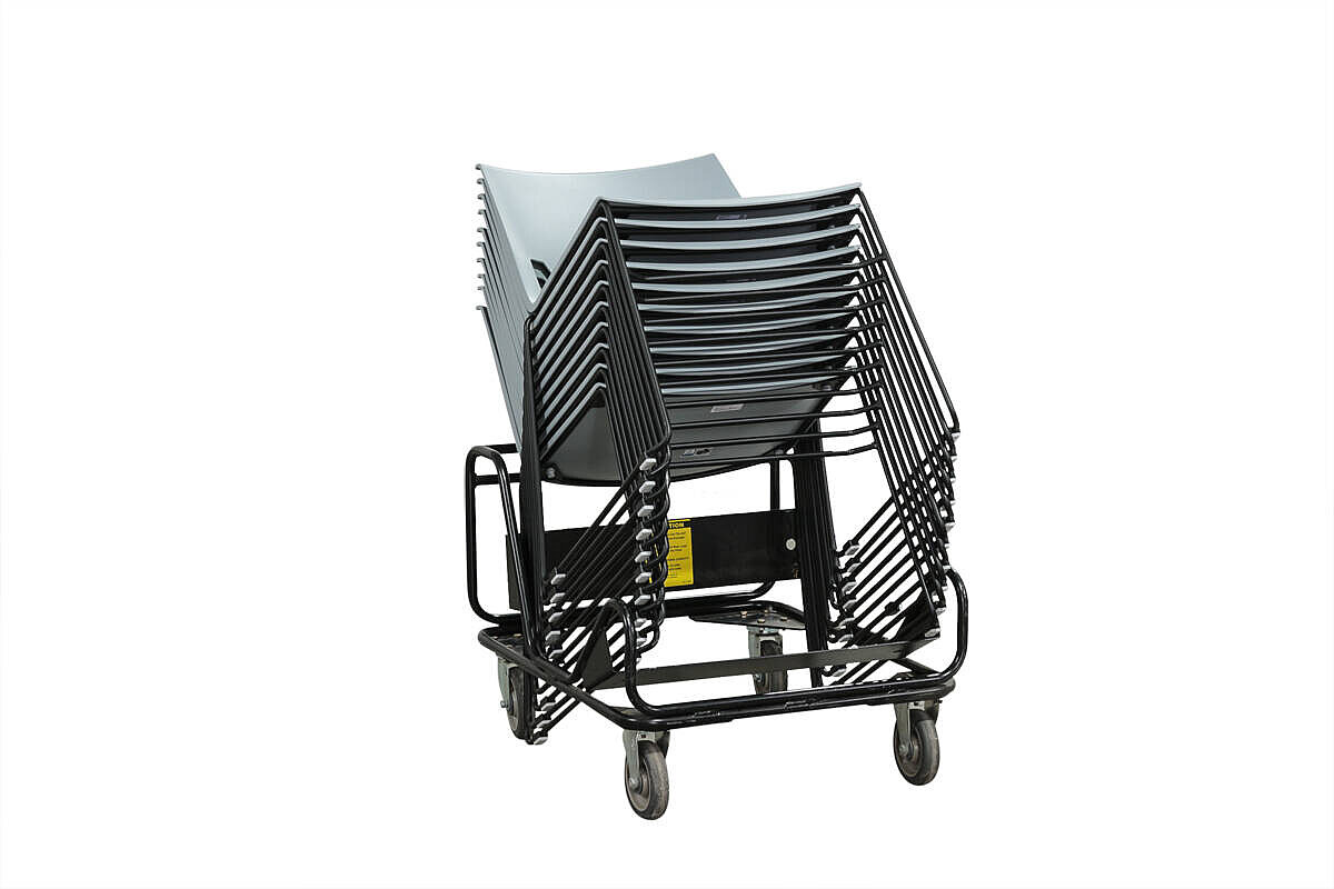 Besucherstuhl / Haworth 'Very' / Kunststoffschale / blaugrau / Kufengestell schwarz