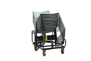 Besucherstuhl / Haworth 'Very' / Kunststoffschale / blaugrau / Kufengestell schwarz