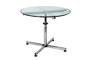Besprechungstisch / USM 'Kitos' / Glasplatte / 90 cm Durchmesser