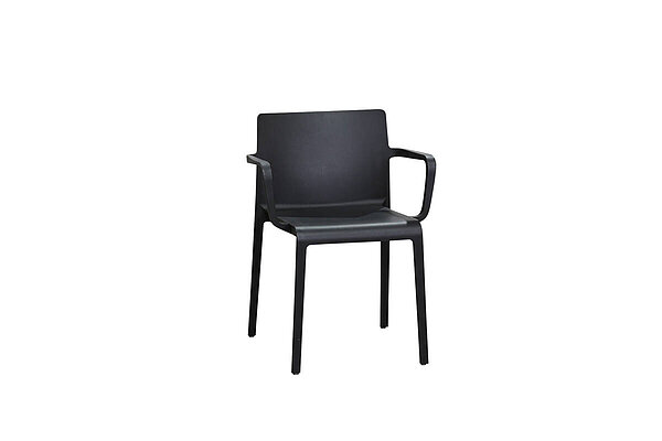 Stapelstuhl / Besucherstuhl / Pedrali 'Volt' / schwarz / OUTDOOR
