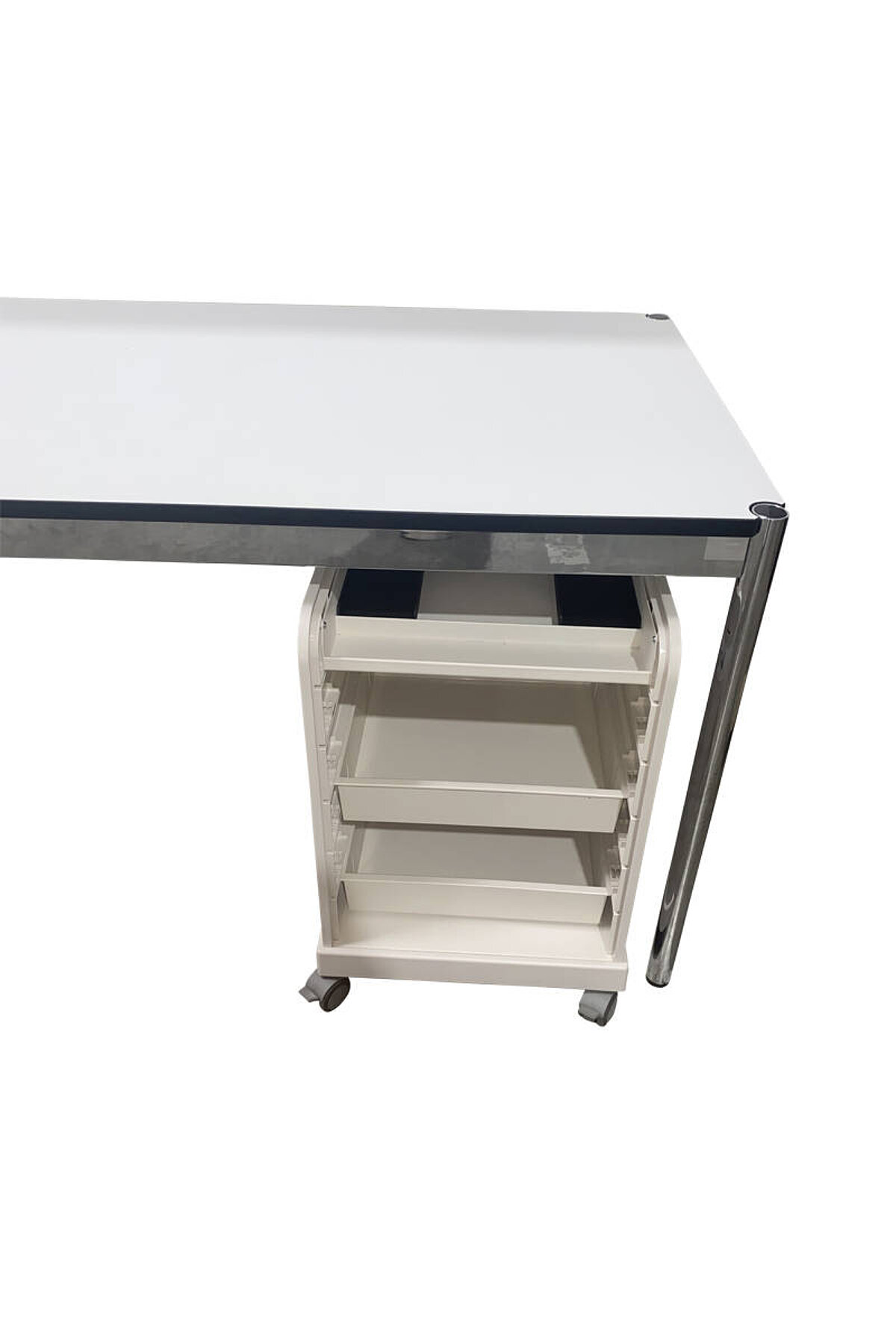 Arbeitsplatz-Set: Schreibtisch USM Haller 175 x 75 cm + Rollcontainer vitra 'Ad Hoc Follow Me 1'