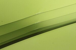 Besucherstuhl / Haworth 'Very' / Kunststoffschale / grün / Kufengestell schwarz