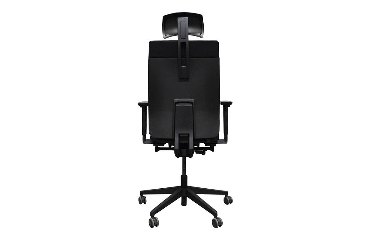 Bürodrehstuhl / Viasit 'F1' / Kopfstütze / Polsterrücken / schwarz / schmales Fußkreuz