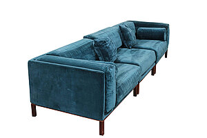 3-tlg. Modulsofa / bolia 'Cosy' / Samtstoff petrol