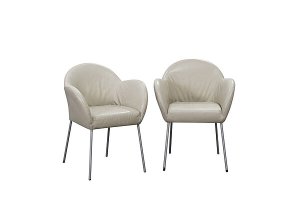 2er Set Besucherstuhl / Gerard van den Berg / Leder beige
