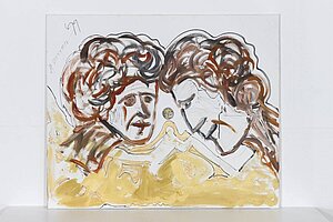 Gemälde 'Menschen', 100 x 120 cm