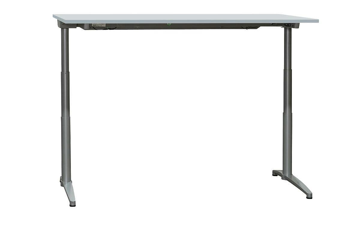 Steh-Sitz-Schreibtisch / Assmann 'Canvaro' / 180 x 80 cm / grau