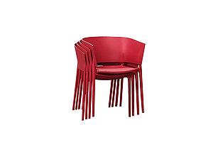 Besucherstuhl / Sessel / VONDOM 'Africa' / rot / stapelbar / In-/Outdoor