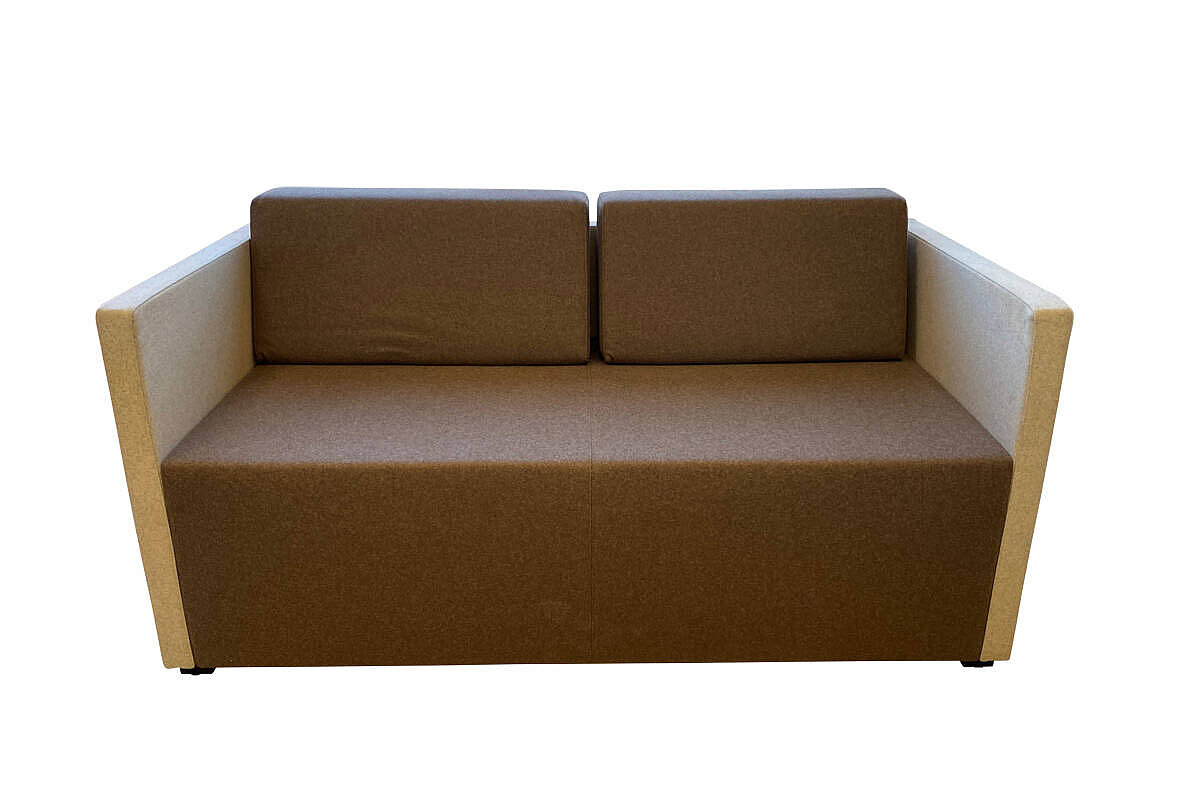 Loungesofa / König & Neurath 'NET.WORK.PLACE 2-Sitzer' / beige/braun