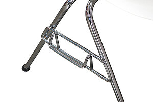 Stapelstuhl / Besucherstuhl / vitra 'Eames Plastic Side Chair DSS' / reinweiß / Sitzkissen grau