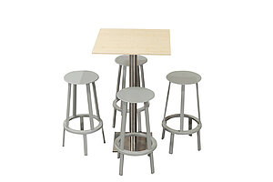 Stehtisch / Hochtisch / casala / 70 x 70 cm / ahorn / Tellerfuß