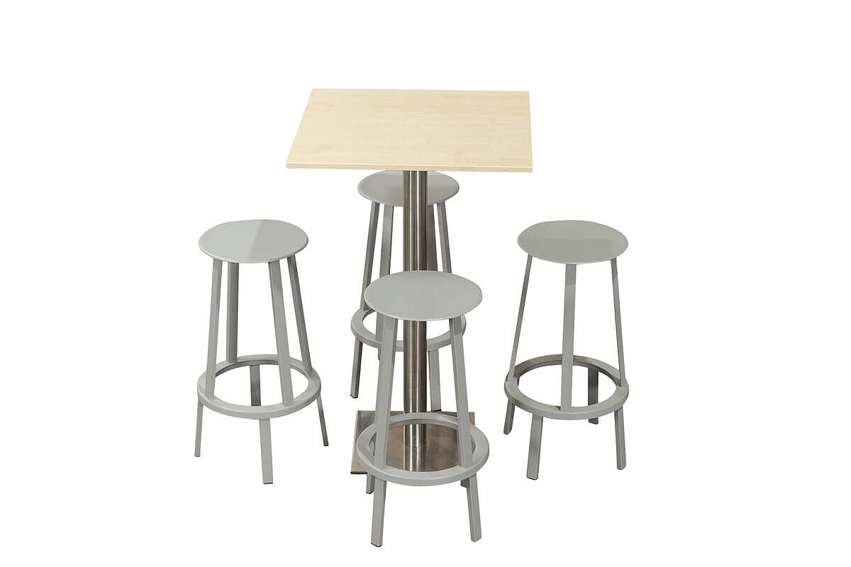 Stehtisch / Hochtisch / casala / 70 x 70 cm / ahorn / Tellerfuß