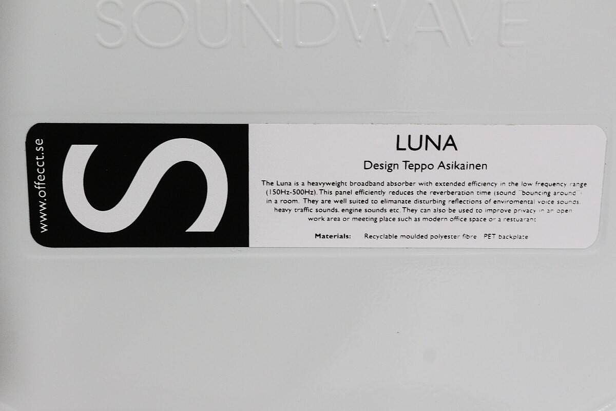 Akustikpaneel / OFFECCT 'Soundwave Luna' / grau / 58,5 x 58,5 cm