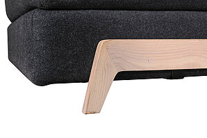 Schlafsofa / Daybed / SOFTLINE 'FRAME' / anthrazit/esche / Nackenkissen petrol